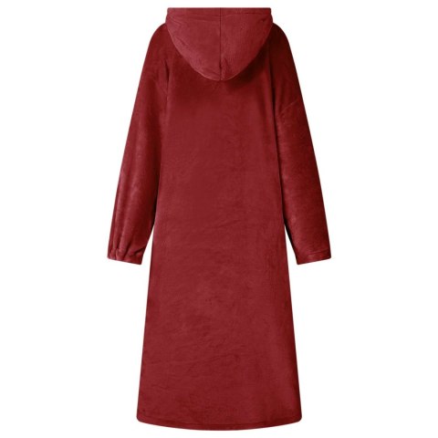 VidaXL Bluza-koc Bordeaux Czerwony l Flanela