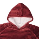 VidaXL Bluza-koc Bordeaux Czerwony l Fleece i Flanela
