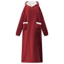 VidaXL Bluza-koc Bordeaux Czerwony xl Fleece i Flanela
