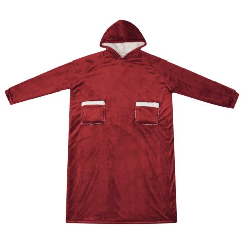 VidaXL Bluza-koc Bordeaux Czerwony xl Fleece i Flanela