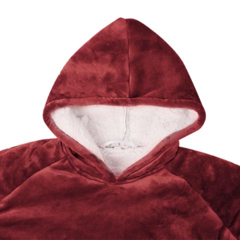 VidaXL Bluza-koc Bordeaux Czerwony xl Fleece i Flanela