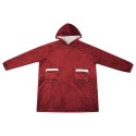 VidaXL Bluza-koc Bordeaux Czerwony s Fleece i Flanela