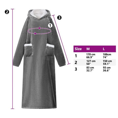 BLUZA-KOC CIEMNOSZARY XL FLEECE I FLANELA