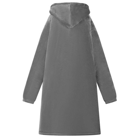 BLUZA-KOC CIEMNOSZARY M FLEECE I FLANELA