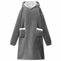 BLUZA-KOC CIEMNOSZARY S FLEECE I FLANELA