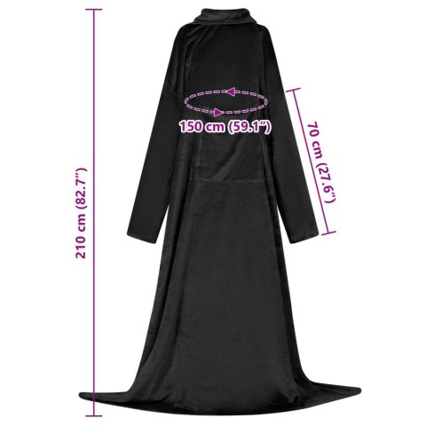 BLUZA-KOC CZARNY FLANELA