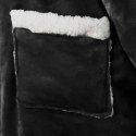 VidaXL Bluza-koc Czarny l Fleece i Flanela