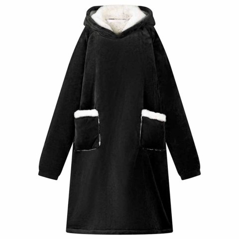 BLUZA-KOC CZARNY M FLEECE I FLANELA