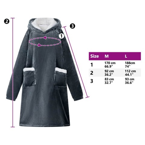 BLUZA-KOC GRANATOWY S FLEECE I FLANELA