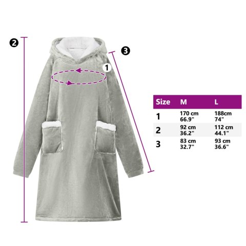 BLUZA-KOC SZARY S FLEECE I FLANELA
