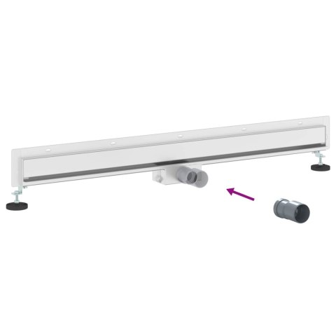 VidaXL Odpływ prysznicowy montowany na ścianie Srebrny 100 cm