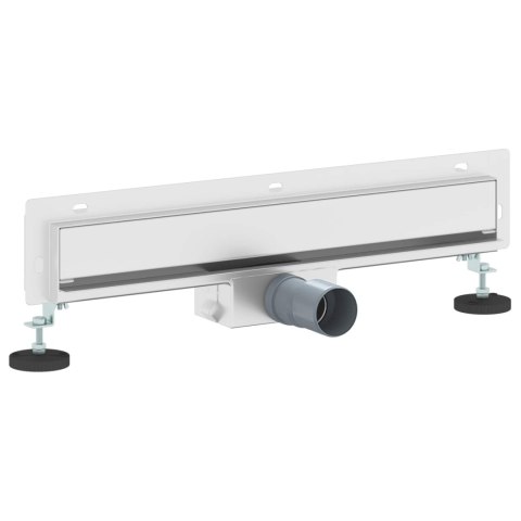 VidaXL Odpływ prysznicowy montowany na ścianie Srebrny 50 cm