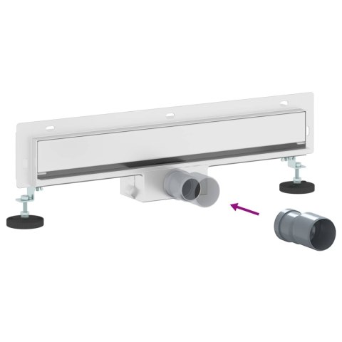 VidaXL Odpływ prysznicowy montowany na ścianie Srebrny 50 cm