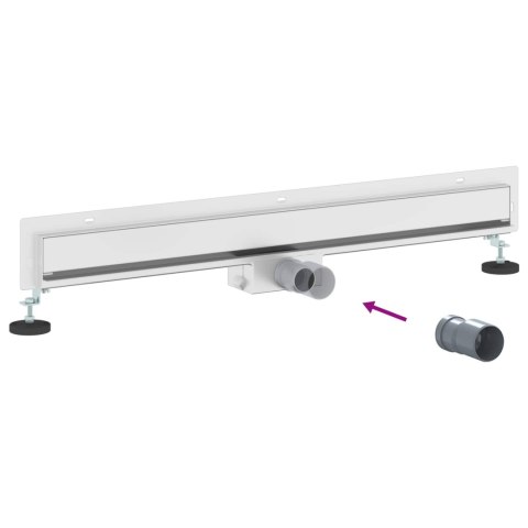 VidaXL Odpływ prysznicowy montowany na ścianie Srebrny 80 cm