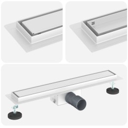 VidaXL Odwodnienie prysznicowe z osłoną szklaną Srebrny 60 cm