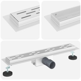 VidaXL Odwodnienie prysznicowe z osłoną szklaną Srebrny 60 cm