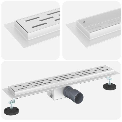 VidaXL Odwodnienie prysznicowe z osłoną szklaną Srebrny 60 cm