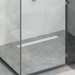 VidaXL Odwodnienie prysznicowe z osłoną szklaną Srebrny 80 cm