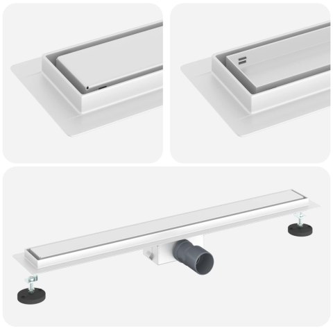 VidaXL Odwodnienie prysznicowe z osłoną szklaną Srebrny 80 cm