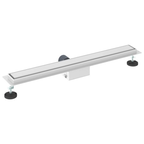 VidaXL Odwodnienie prysznicowe z osłoną szklaną Srebrny 80 cm