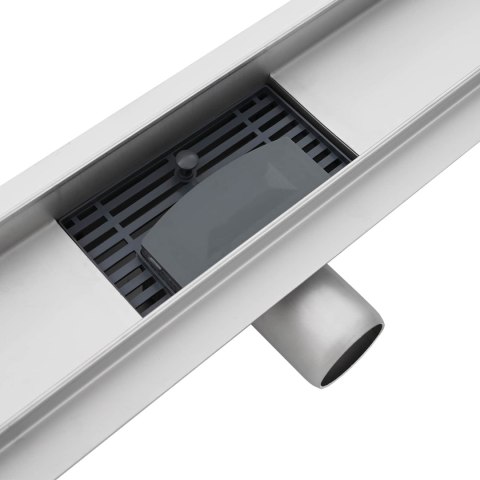 VidaXL Odwodnienie prysznicowe z osłoną szklaną Srebrny 80 cm