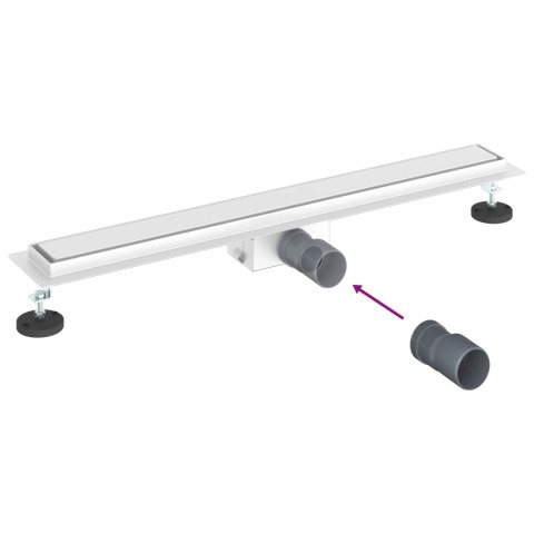 VidaXL Odwodnienie prysznicowe z osłoną szklaną Srebrny 80 cm