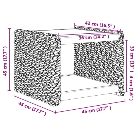 STOLIK BOCZNY NATURALNY 44.5X45X45CM LITE DREWNO MAHONIOWE