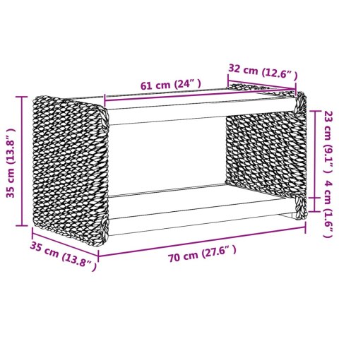 STOLIK BOCZNY NATURALNY 44.5X45X45CM LITE DREWNO MAHONIOWE