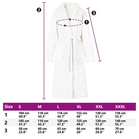 VidaXL Szlafrok bez kaptura Biały xl Flanela