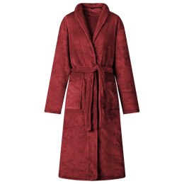 VidaXL Szlafrok bez kaptura Bordeaux Czerwony xxl Flanela