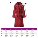 VidaXL Szlafrok bez kaptura Bordeaux Czerwony xxxl Flanela