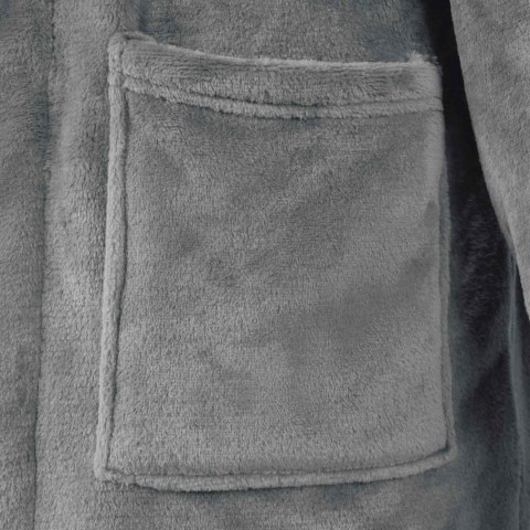 VidaXL Szlafrok bez kaptura Ciemnoszary l Flanela