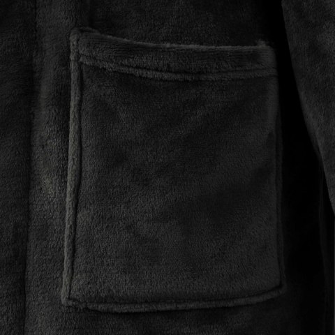 SZLAFROK BEZ KAPTURA CZARNY XXL FLANELA