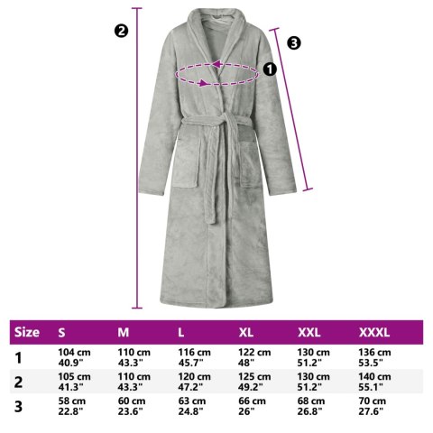 SZLAFROK BEZ KAPTURA SZARY XXL FLANELA