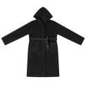 SZLAFROK Z KAPTUREM CZARNY M FLANELA