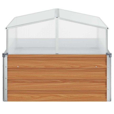 DONICA OGRODOWA Z SZKLARNIĄ JASNY BRĄZ 100X100X77CM