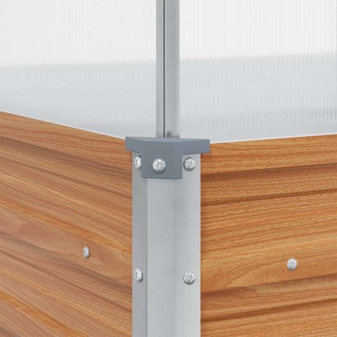 DONICA OGRODOWA Z SZKLARNIĄ JASNY BRĄZ 100X100X77CM