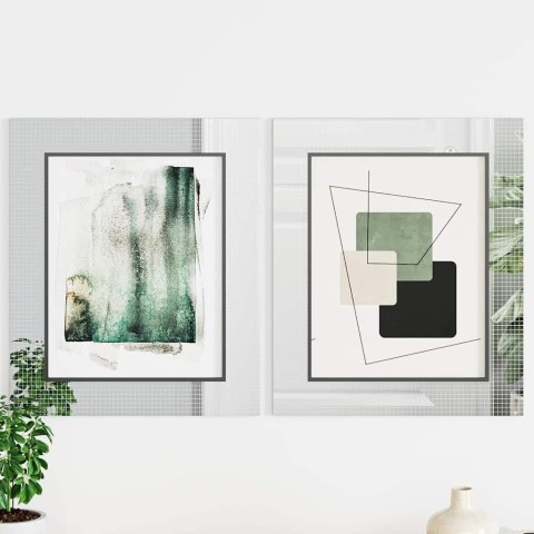 VidaXL Lustro Mozaikowe Geometryczny 12 pcs Srebrny 100 x 4 cm Szkło