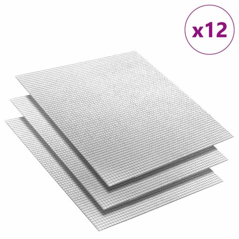VidaXL Lustro Mozaikowe Geometryczny 12 pcs Srebrny 30 x 30 cm Szkło