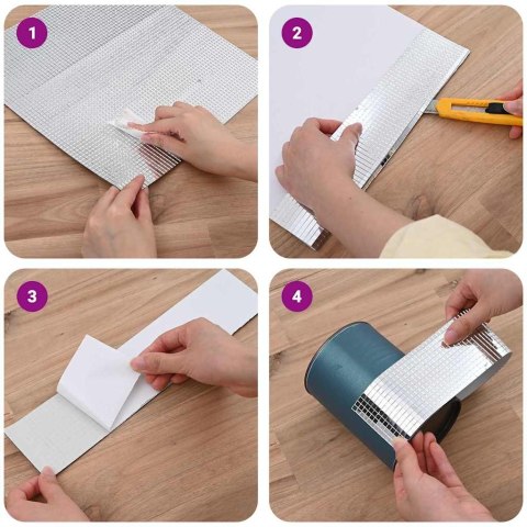 VidaXL Lustro Mozaikowe Geometryczny 12 pcs Srebrny 30 x 30 cm Szkło