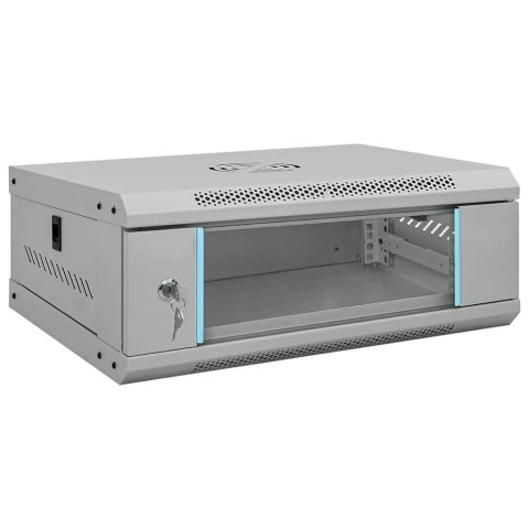 VidaXL Szafa sieciowa z przechowywaniem Szary 53 x 45 x 21 cm Stal