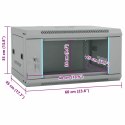 VidaXL Szafa sieciowa z przechowywaniem Szary 60 x 45 x 35 cm Stal