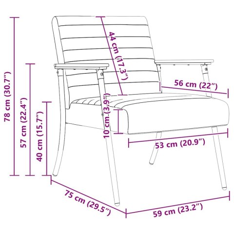 VidaXL fotel Czerwone wino 59 x 75 x 78 cm tkanina