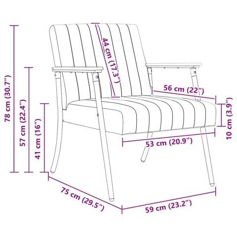 VidaXL fotel Kremowy 59 x 75 x 78 cm Aksamit