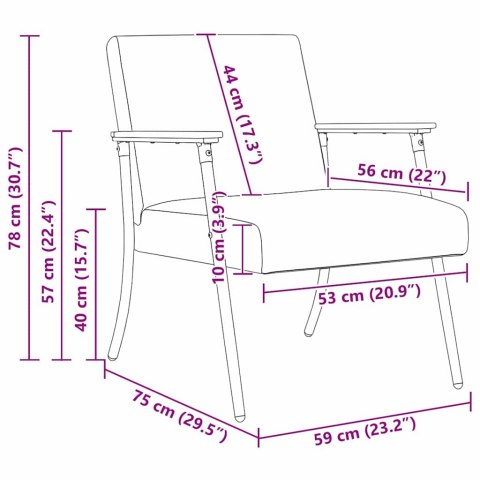 VidaXL fotel Szary chmur 59 x 75 x 78 cm tkanina