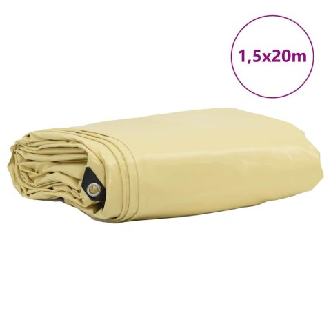 VidaXL Plandeka 650g / m² Beżowy 1,5 x 20 m Płótno z powłoką PVC