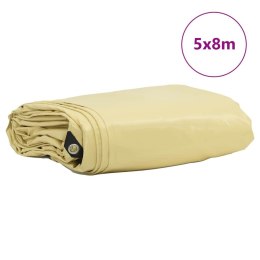 VidaXL Plandeka 650g / m² Beżowy 5 x 8 m Płótno z powłoką PVC