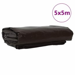 VidaXL Plandeka 650g / m² Brązowy 5 x 5 m Płótno z powłoką PVC