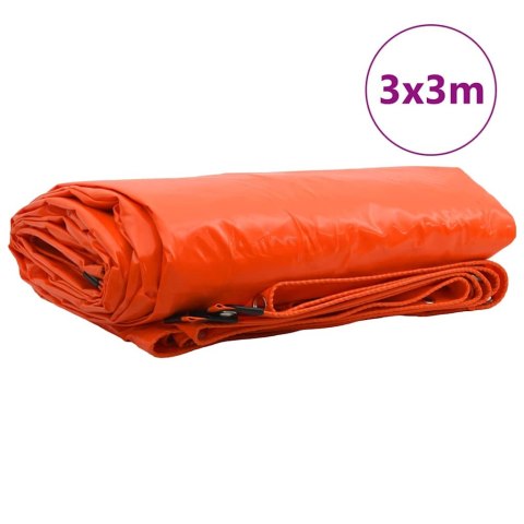 PLANDEKA 650G/M² POMARAŃCZOWY 3X3 M PŁÓTNO Z POWŁOKĄ PVC