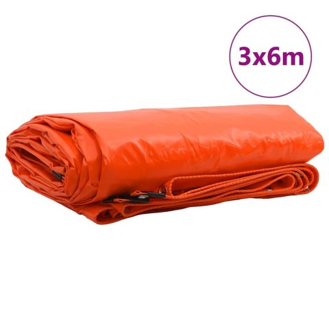 PLANDEKA 650G/M² POMARAŃCZOWY 3X6 M PŁÓTNO Z POWŁOKĄ PVC